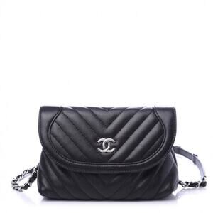 Chanel Calfskin Chevron Waist Belt Bag